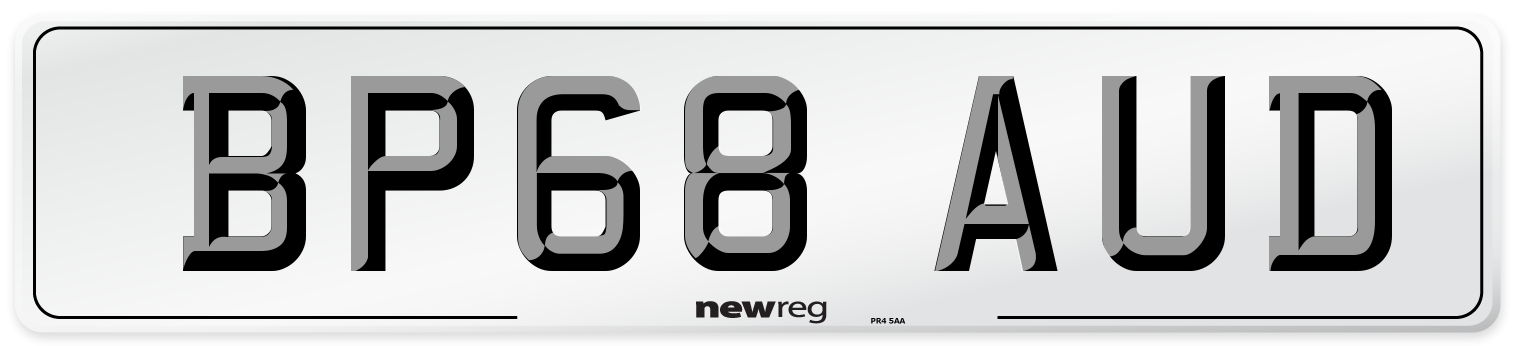 BP68 AUD Number Plate from New Reg